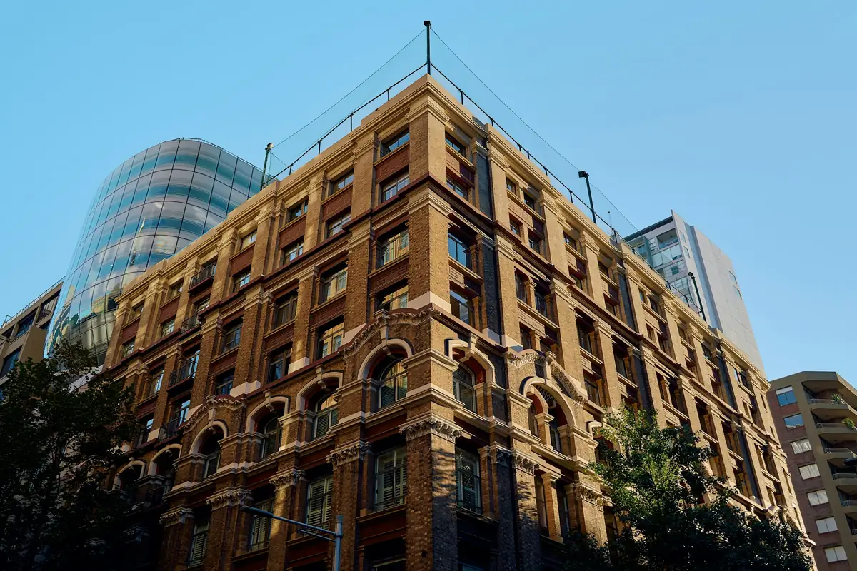 Brick facade of the former Broughton House warehouse in Sydney; representative property photograph.