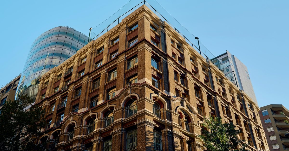 Brick facade of the former Broughton House warehouse in Sydney; representative property photograph.